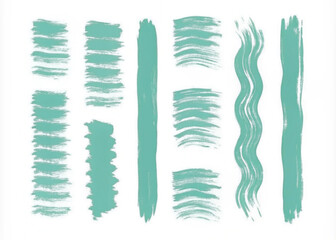  Teal Brush Strokes Collection for Design and Art Projects