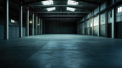 Evoking an Ambiance of Empty Warehouse with Dramatic Lighting 