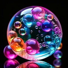 bubbles on black background