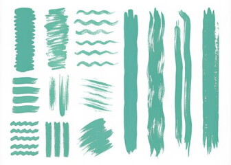  Teal Brush Strokes Collection for Design and Art Projects