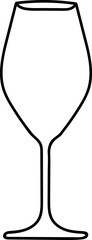 Elegant Wine Glass outline Silhouette