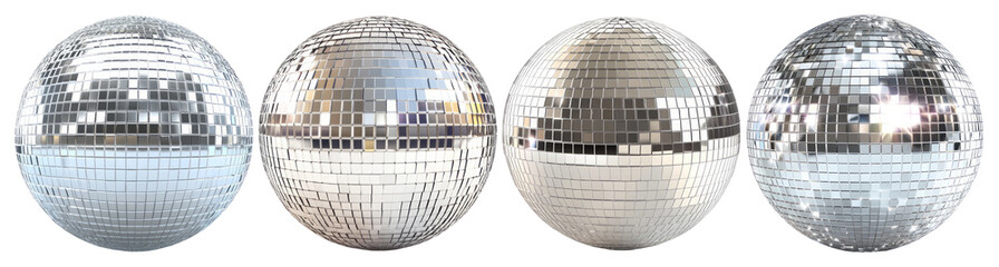 Four Disco Balls Reflecting Light