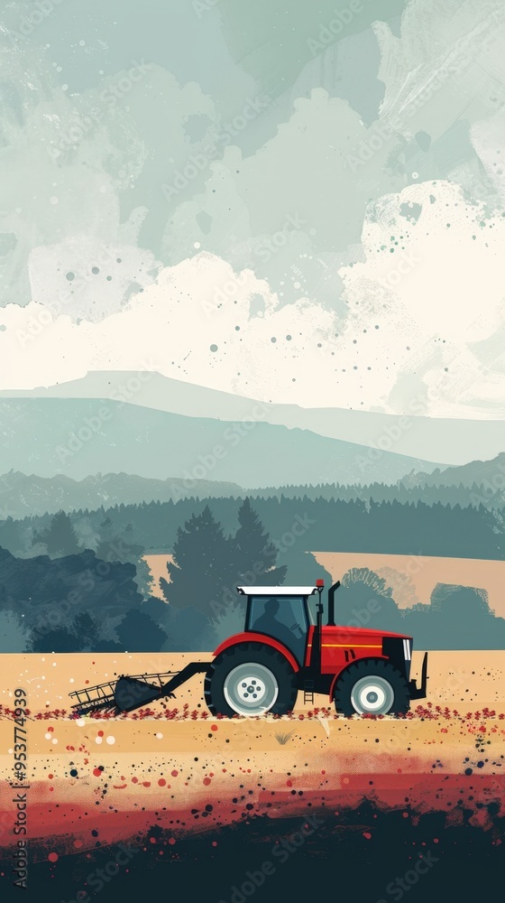 Wall mural efficient nutrient management, sustainable farming techniques, flat design illustration