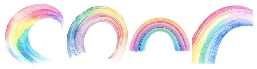 Abstract Watercolor Rainbow Arcs