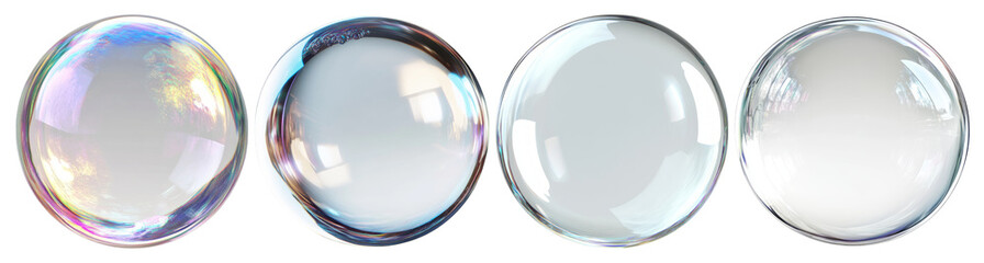 Four Transparent Spheres with Varied Opacity