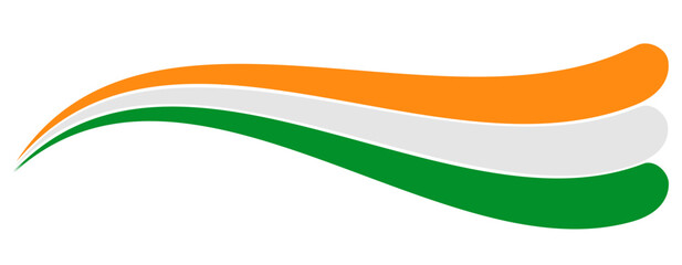 Obraz premium India flag, Indian flag tricolor rainbow curvy wave design