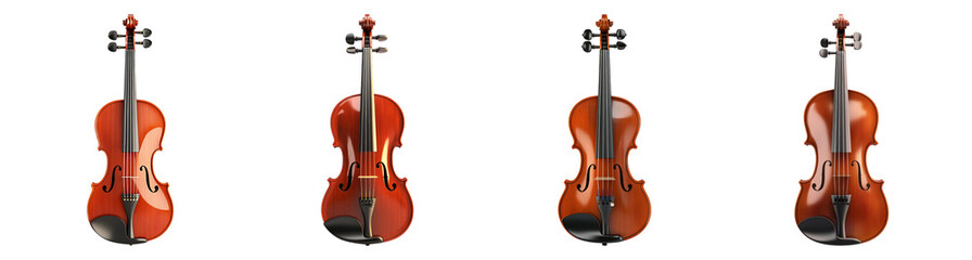 Obraz premium Four Violins Against Black Background