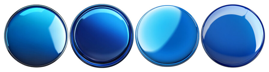 Four Shiny Blue Circles with a Slight Gradient