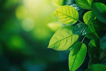 Nature of green leaf in garden at summer. Natural green leaves plants using as spring background cover page greenery environment ecology lime green wallpaper with ai