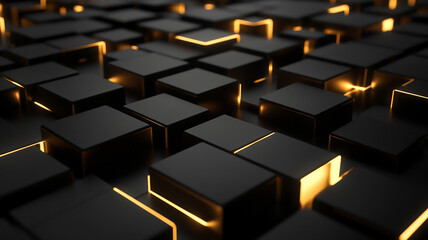 Black and gold podium with light effect