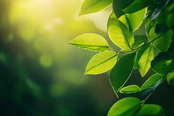 Nature of green leaf in garden at summer. Natural green leaves plants using as spring background cover page greenery environment ecology lime green wallpaper with ai