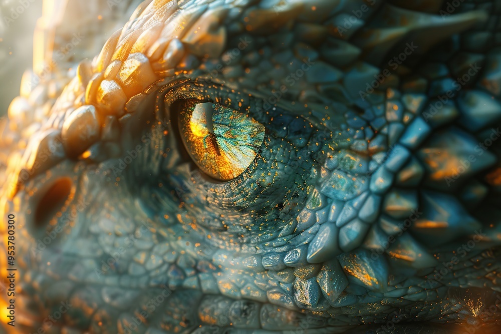 Canvas Prints dragon eye close-up