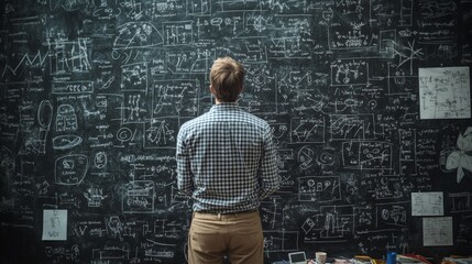 Chaotic Organizational Decision Tree on Chalkboard