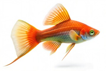 Fototapeta premium Viviparous aquarium tropical fish red swordtail.