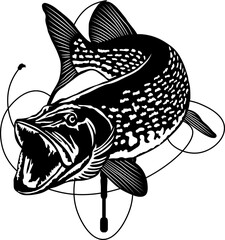 Fishing logo  Of Northern Pike