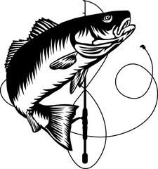 Fishing logo  Of Red Drum
