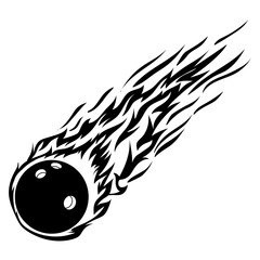 Flaming Astroid BowlingBall