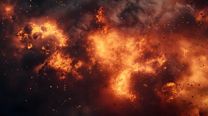  Cinematic shot of a raging fire, with smoke and sparks flying everywhere, an epic scene