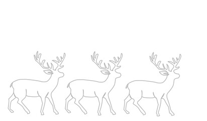 Continuous line drawing abstract deer. Modern one line animal illustration, aesthetic contour. Head of Christmas Santa reindeer for greeting cards, prints, poster, sticker, logo. banner. Vector.