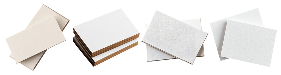 Four Stacks of Paper with Different Textures