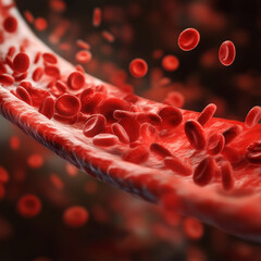 A red blood cell is shown in motion