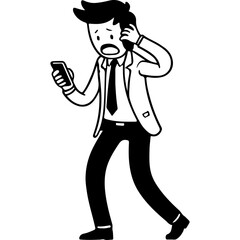 Shocked Businessman on Phone.