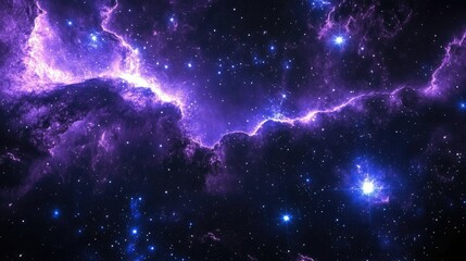 Obraz premium Purple and blue stars in a space background 