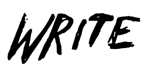 hand drawn word write. Sketched letters