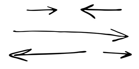 Set of hand drawn arrows.