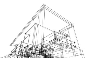 architectural sketch of a house