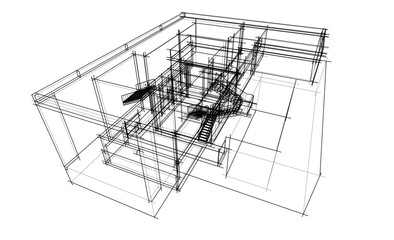 architectural sketch of a house