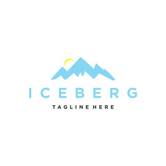 Iceberg adventure logo design. Minimalist mountain ice peak logo