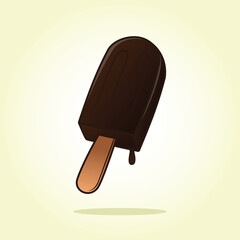 Chocolate stick ice cream isolated. vector flat design cartoon illustration