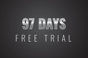 97 day free trial banner design. 97 days free banner background
