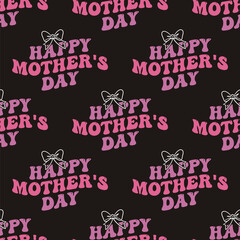 Mothers Day seamless pattern, mother day wallpaper background for packaging. Holiday design for printing on clothing, scrapbooking, decor. Stock