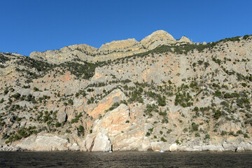 Fototapeta premium The cliffs of Cape Aya. Surroundings of Balaklava, Sevastopol, Crimean Peninsula
