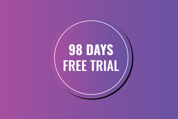 98 day free trial banner design. 98 days free banner background
