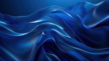 Fototapeta premium A close-up view of flowing blue fabric, showcasing smooth textures and dynamic waves.