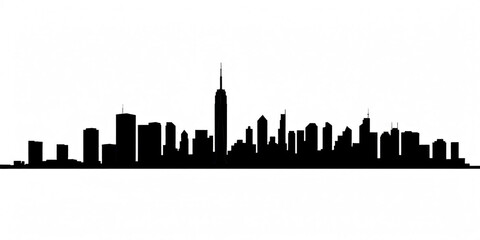 Obraz premium silhouette of building facade, black and white silhouette line drawing illustration of old houses scheme in white background 