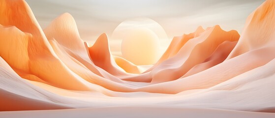 Abstract Desert Landscape with Sun