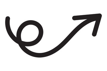 Cartoon vector swirl object, doodle brush element for decor