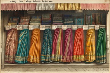 Dhoti Market Stall Hinduism Religion Spiritual Symbol