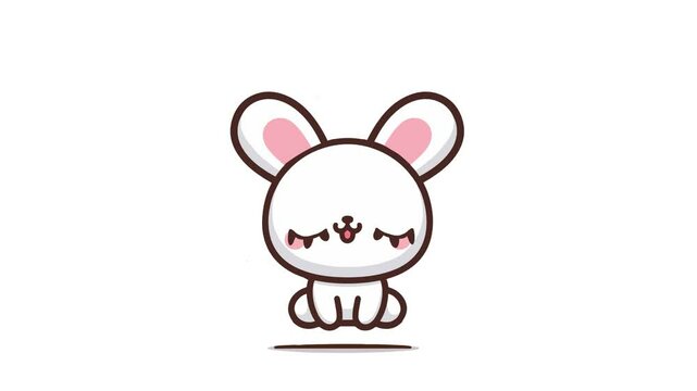Cute bunny with green screen, 2d looping animation