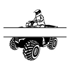 Four Wheeler Split Monogram © VektorzDesign