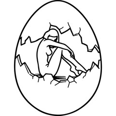 Woman Emerging from Egg.