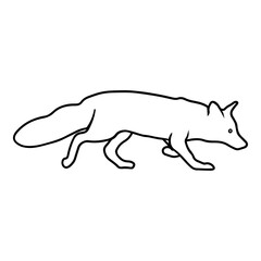 Fox Side View Outline