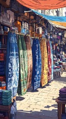 Dhoti Market Stall Hinduism Religion Spiritual Symbol