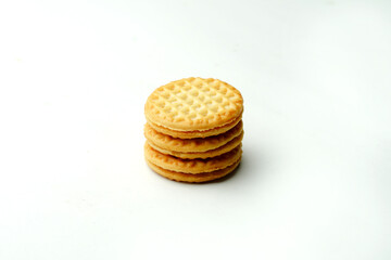 Cream Biscuit on white background