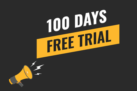 100 day free trial banner design. 100 days free banner background
