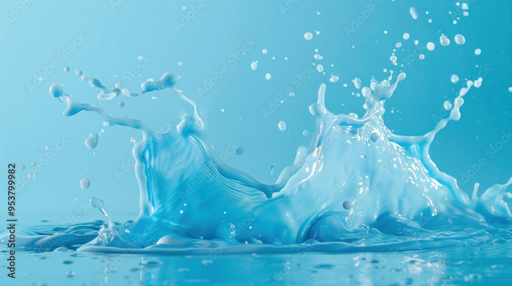 Poster Dynamic Liquid Detergent Splash in Studio Setting